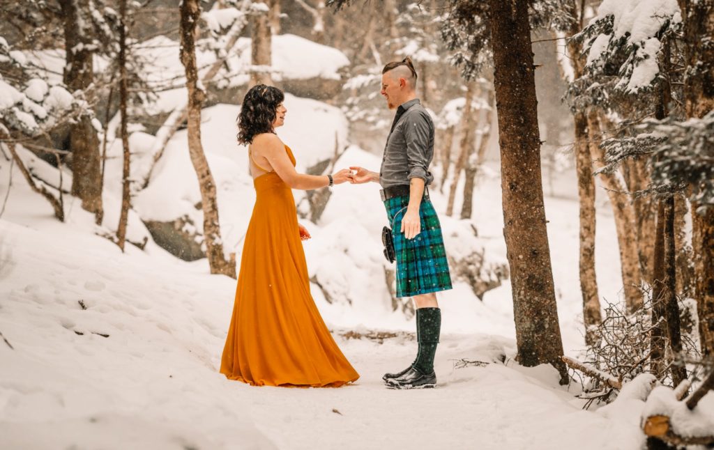 winter elopement in the blue ridge mountains