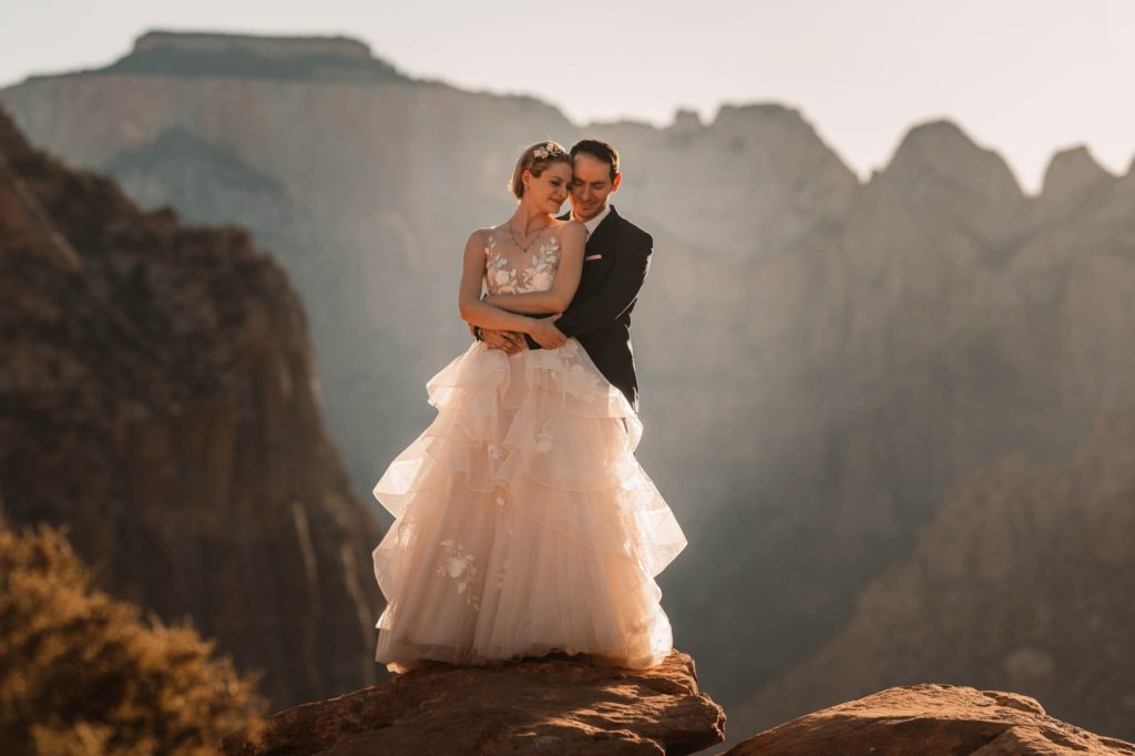 small wedding at zion national park
