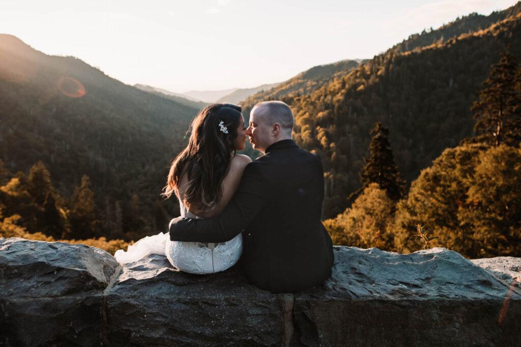 a couple eloping in tennessee in the mountains